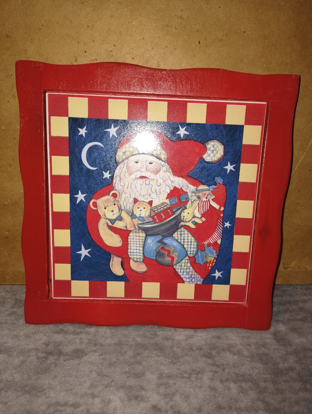 Red Santa Holiday Wall Plaque - Brand